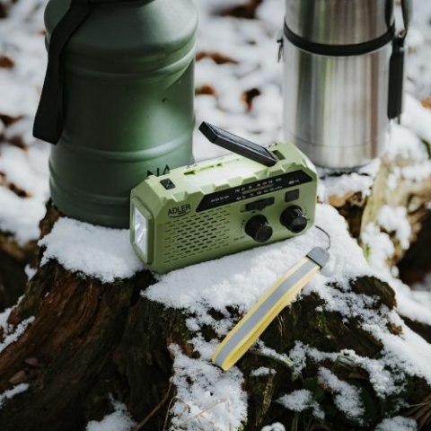Adler Radio solarne z korbką ręczną