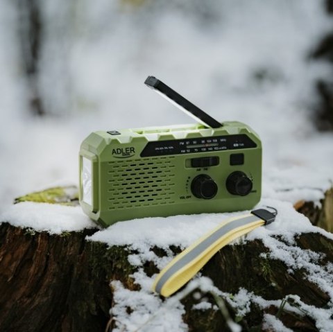 Adler Radio solarne z korbką ręczną