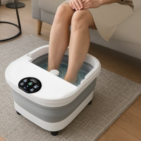 Adler Składany hydromasażer do stóp z masażem mechanicznym, podgrzewaniem wody i panelem LED