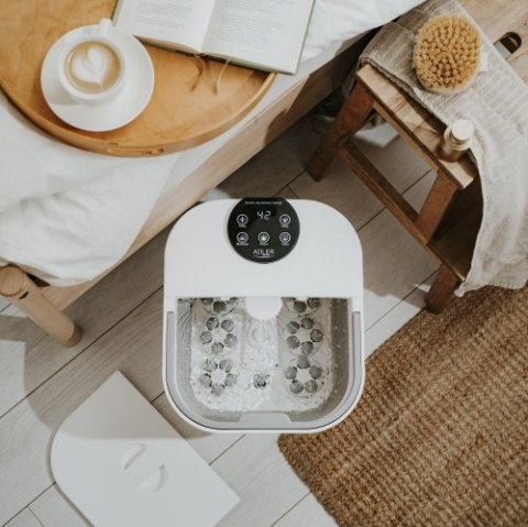 Adler Składany hydromasażer do stóp z masażem mechanicznym, podgrzewaniem wody i panelem LED