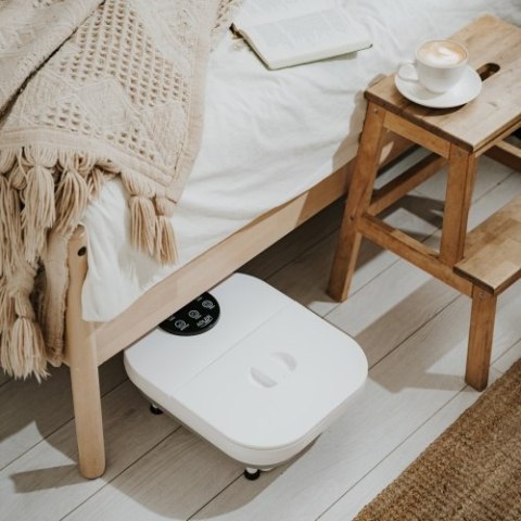 Adler Składany hydromasażer do stóp z masażem mechanicznym, podgrzewaniem wody i panelem LED