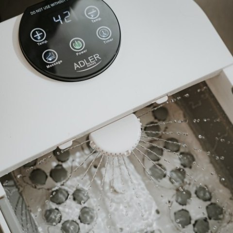 Adler Składany hydromasażer do stóp z masażem mechanicznym, podgrzewaniem wody i panelem LED