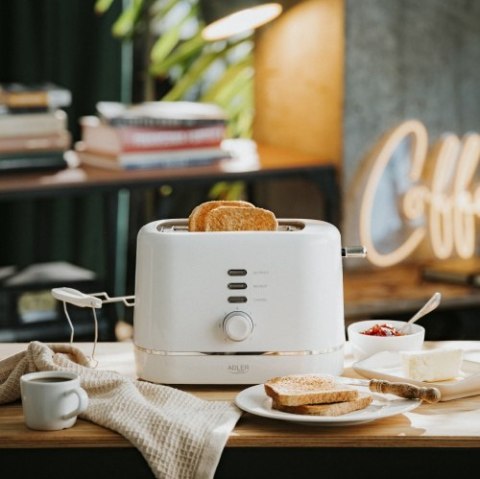 Adler Toster z rusztem do bułek | 7 poziomów opiekania | Funkcja rozmrażania i podgrzewania
