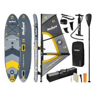 Deska REBEL ACTIVE SUP, windsurfing, pompowana, zestaw, 305x76x15