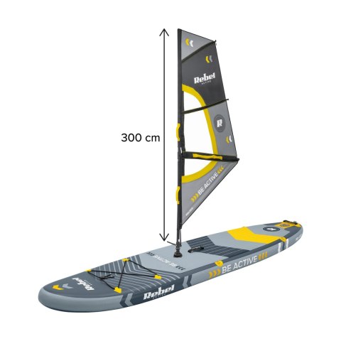 Deska REBEL ACTIVE SUP, windsurfing, pompowana, zestaw, 305x76x15