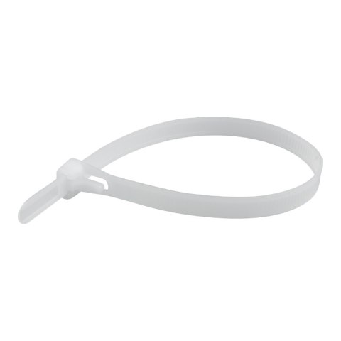Opaski zaciskowe wielokrotnego użytku, 7,5 x 250 mm, 20 szt., białe