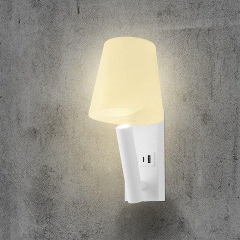 Oprawa LED V-TAC 2W COB CREE kinkiet biały USB+USB C VT-80062-W 3000K 60lm