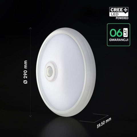 Plafon LED V-TAC CREE CHIP 12W czujnik ruchu VT-13 4000K 900lm