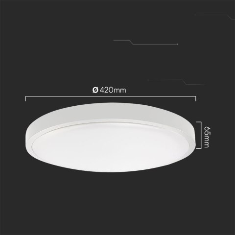 Plafon V-TAC 36W LED SAMSUNG 42cm natynkowy IP44 biały 3820lm pilot