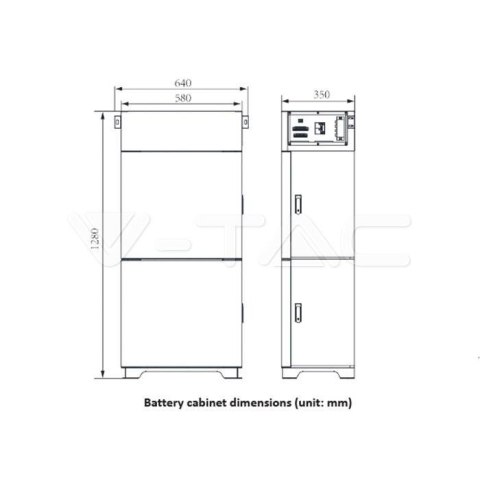 Stojak regał do magazynów energii V-TAC 5,12kWh 4xSKU11377 4 moduły max.100A 3 lata gwarancji