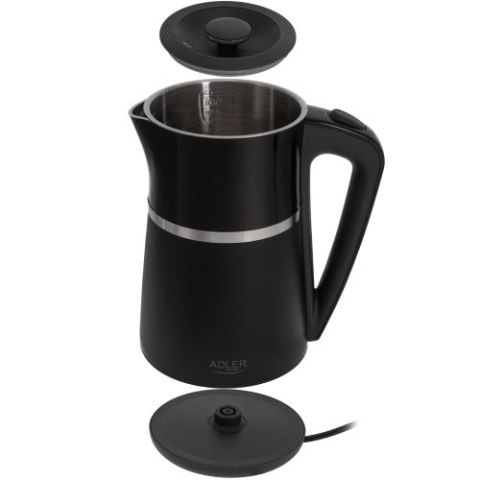 Adler Czajnik elektryczny 1,7 L | Wnętrze ze stali nierdzewnej | Podwójne ścianki