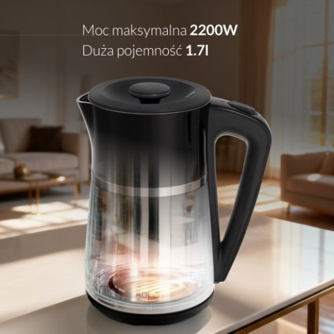 Adler Czajnik elektryczny 1,7 L | Wnętrze ze stali nierdzewnej | Podwójne ścianki