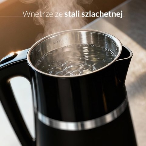 Adler Czajnik elektryczny 1,7 L | Wnętrze ze stali nierdzewnej | Podwójne ścianki