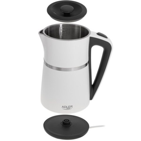 Adler Czajnik elektryczny 1,7 L | Wnętrze ze stali nierdzewnej | Podwójne ścianki