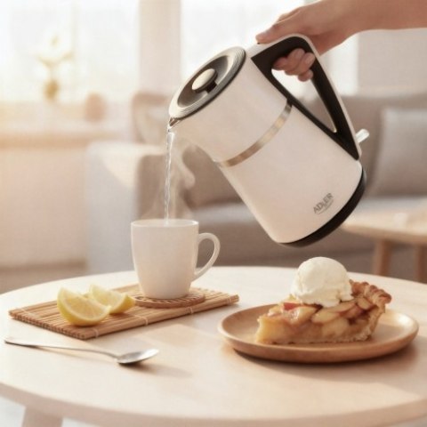 Adler Czajnik elektryczny 1,7 L | Wnętrze ze stali nierdzewnej | Podwójne ścianki