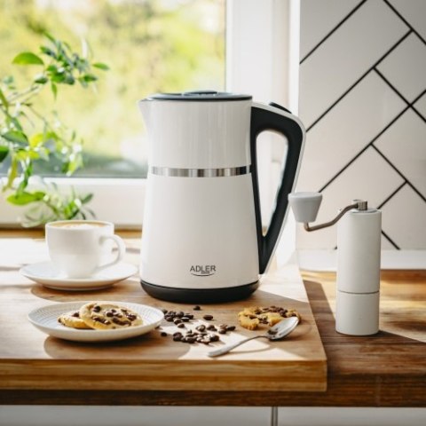 Adler Czajnik elektryczny 1,7 L | Wnętrze ze stali nierdzewnej | Podwójne ścianki