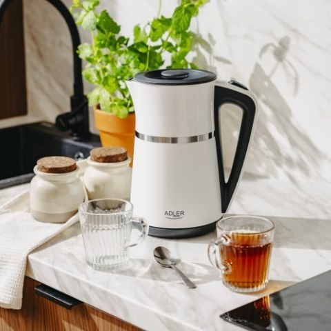 Adler Czajnik elektryczny 1,7 L | Wnętrze ze stali nierdzewnej | Podwójne ścianki