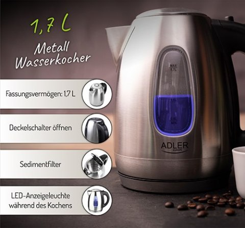 Adler Czajnik metalowy 1,7 L