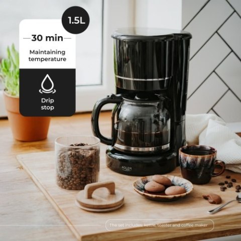 Adler Ekspres przelewowy do kawy mielonej 1,5L