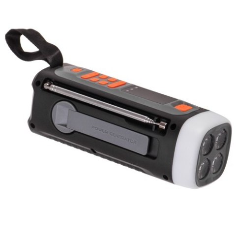 Adler Radio Awaryjne z Panelem Słonecznym, Korbką i Powerbankiem | Bluetooth 5.0 | Latarka LED 4W | 4500 mAh