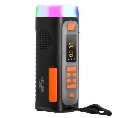Adler Radio Awaryjne z Panelem Słonecznym, Korbką i Powerbankiem | Bluetooth 5.0 | Latarka LED 4W | 4500 mAh