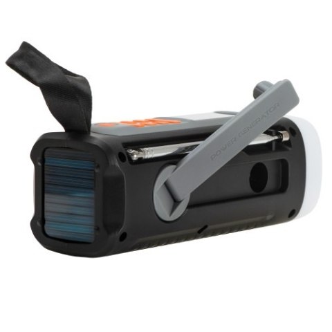 Adler Radio Awaryjne z Panelem Słonecznym, Korbką i Powerbankiem | Bluetooth 5.0 | Latarka LED 4W | 4500 mAh