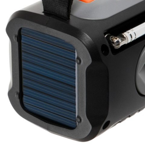 Adler Radio Awaryjne z Panelem Słonecznym, Korbką i Powerbankiem | Bluetooth 5.0 | Latarka LED 4W | 4500 mAh