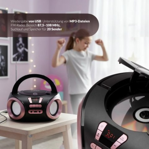 Adler Radio Boombox CD-MP3 | USB | FM Radio | AUX | Gniazdo słuchawkowe