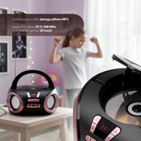 Adler Radio Boombox CD-MP3 | USB | FM Radio | AUX | Gniazdo słuchawkowe