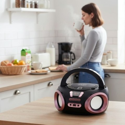 Adler Radio Boombox CD-MP3 | USB | FM Radio | AUX | Gniazdo słuchawkowe