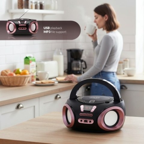 Adler Radio Boombox CD-MP3 | USB | FM Radio | AUX | Gniazdo słuchawkowe