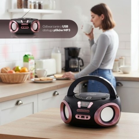 Adler Radio Boombox CD-MP3 | USB | FM Radio | AUX | Gniazdo słuchawkowe