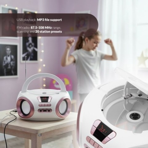Adler Radio Boombox CD-MP3 | USB | FM Radio | AUX | Gniazdo słuchawkowe