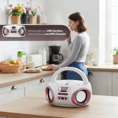 Adler Radio Boombox CD-MP3 | USB | FM Radio | AUX | Gniazdo słuchawkowe