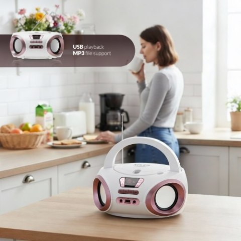 Adler Radio Boombox CD-MP3 | USB | FM Radio | AUX | Gniazdo słuchawkowe