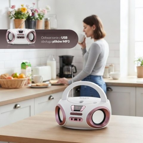 Adler Radio Boombox CD-MP3 | USB | FM Radio | AUX | Gniazdo słuchawkowe