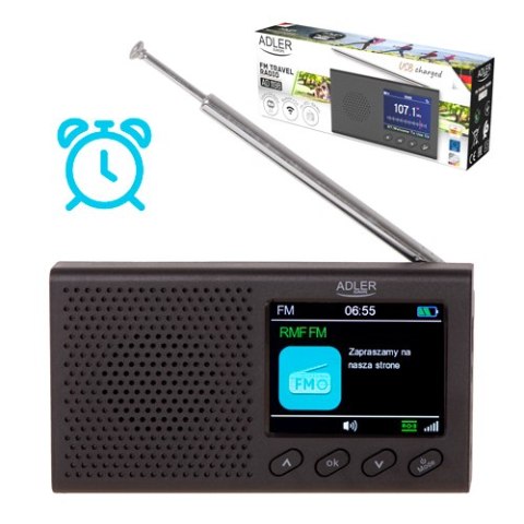 Adler Radio Przenośne - LCD - FM - Bluetooth - Zegar