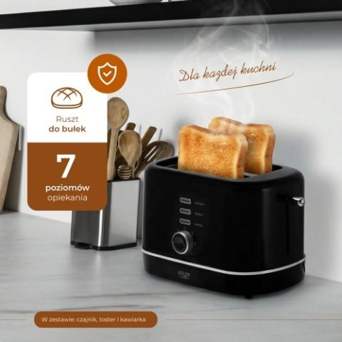 Adler Toster z rusztem do bułek | 7 poziomów opiekania | Funkcja rozmrażania i podgrzewania
