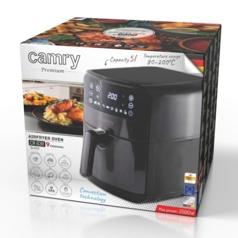 Camry Frytkownica beztłuszczowa | 9 programów | 5,0 L | Air Fryer