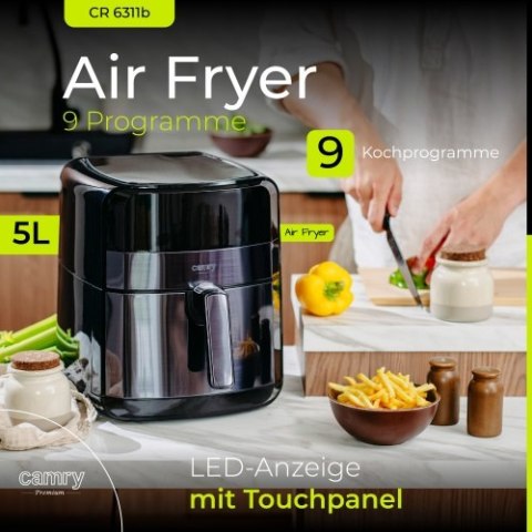 Camry Frytkownica beztłuszczowa | 9 programów | 5,0 L | Air Fryer