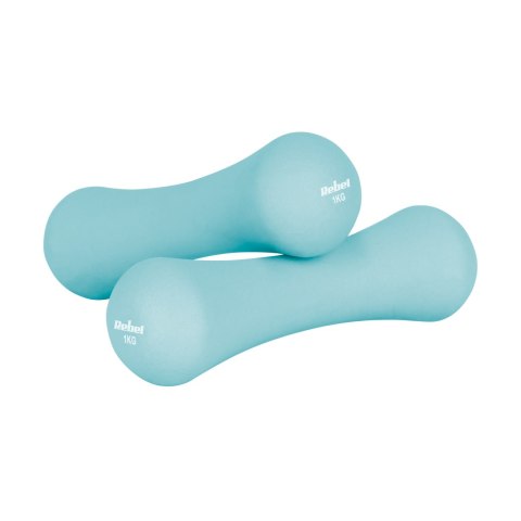 Hantelki żeliwne neoprenowe 2x1kg, REBEL ACTIVE