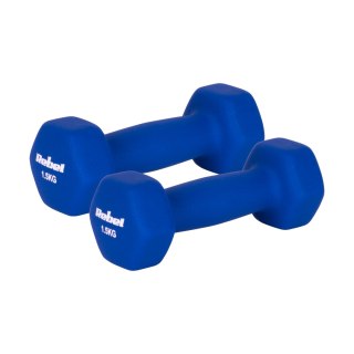 Hantelki żeliwne neoprenowe HEX 2x1.5kg, REBEL ACTIVE