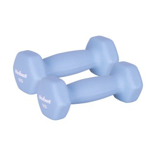Hantelki żeliwne neoprenowe HEX 2x1kg, REBEL ACTIVE