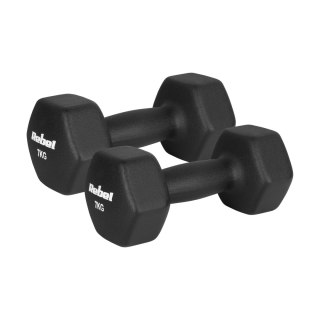 Hantelki żeliwne neoprenowe HEX 2x7kg, REBEL ACTIVE