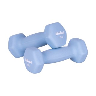 Hantelki żeliwne neoprenowe HEX zestaw 30kg (2x1kg+2x2kg+2x3kg+2x4kg+2x5kg), REBEL ACTIVE