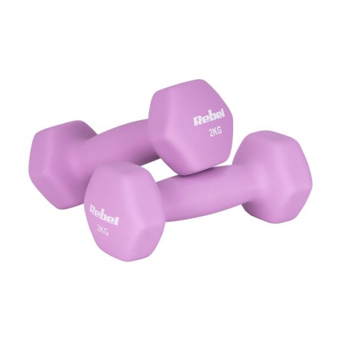 Hantelki żeliwne neoprenowe HEX zestaw 30kg (2x1kg+2x2kg+2x3kg+2x4kg+2x5kg), REBEL ACTIVE