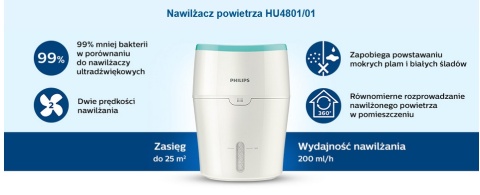 OUTLET Nawilżacz powietrza Philips HU4801/01