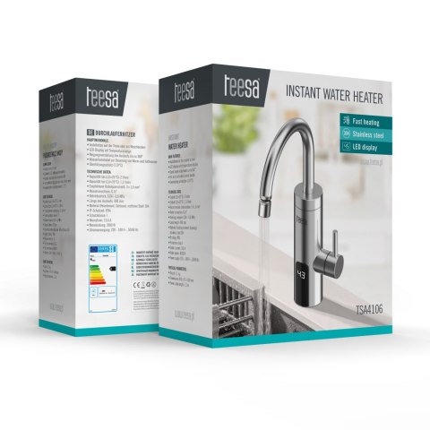 Przepływowy podgrzewacz wody - bateria kuchenna metalowa