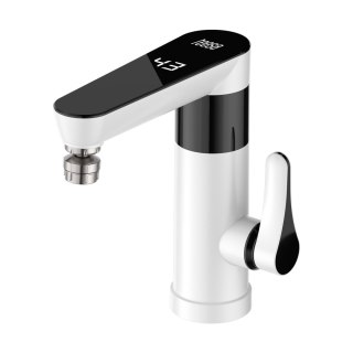 Przepływowy podgrzewacz wody - bateria stojąca biała