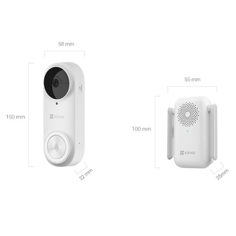 Dzwonek bezprzewodowy WiFi z kamerą, DB2, EZVIZ EZVIZ